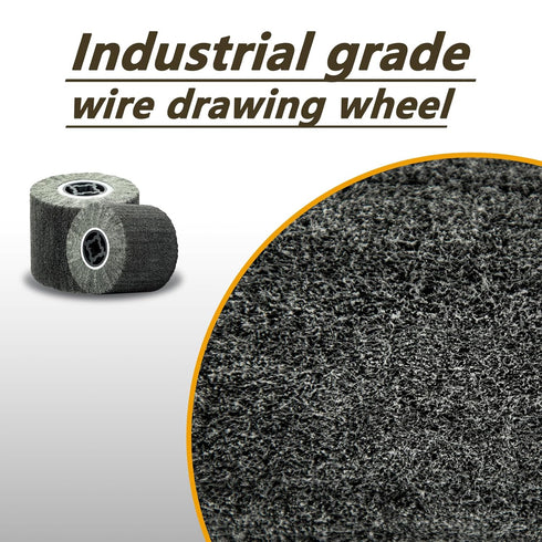 Non Woven Wire Abrasive Polishing Burnishing Wheel Flap Brush Drum Tool for Metal Surface Conditioning 120x100x19mm
