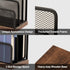 Wooden Desk Mail Organizer, 2 Pack, Metal Mesh with 3 Vertical Compartments for Letters, Postcards, Brochures