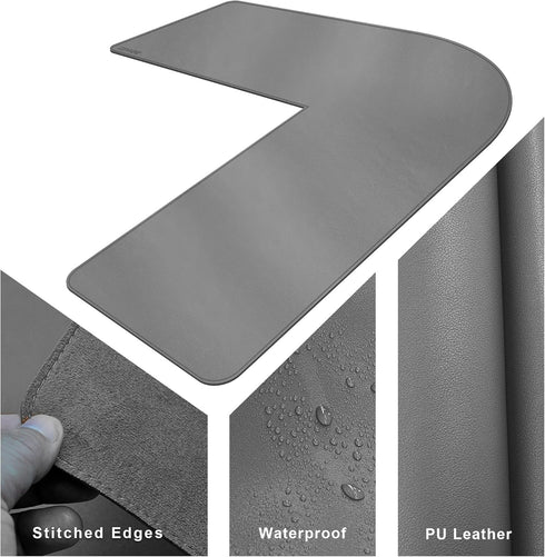 Pad,35.5x43.3x13 inches CENNBIE Dual Sided L Shaped Desk Corner Leather Desk Pad,l Shaped Desk Gaming mat,Waterproof l