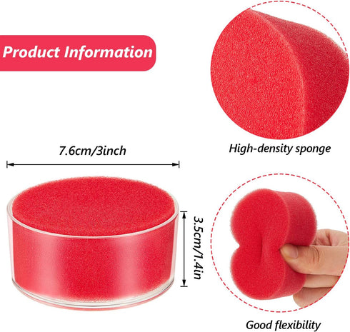 Outus 4 Pieces Sponge Cup Moistener Finger Wet Paper Plastic Round Humidifier Desktop Sponge Moistener, 3.1 Inches for