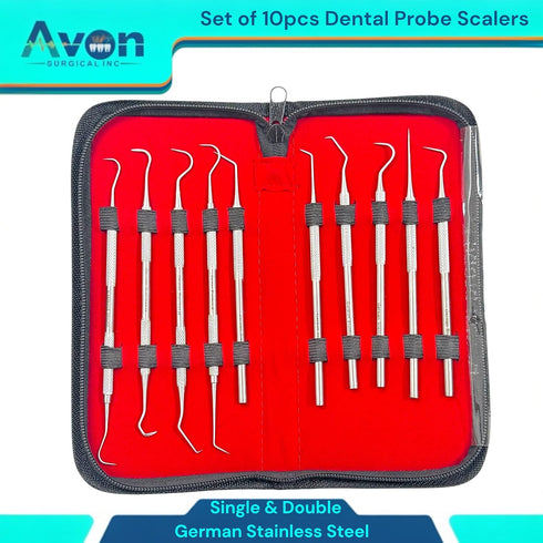 Avon Surgical 10 Pieces Kit - Dental Hygienist Oral Care Picks Single + Double-Ended with Varying Tips - Precision