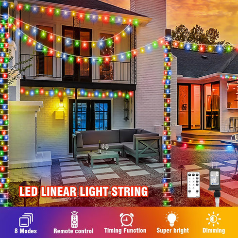 Wiopss 400FT Dimmable Multi-Colored String Lights LED Extra Long Outdoor Waterproof Fairy Lights with Remote, Timer