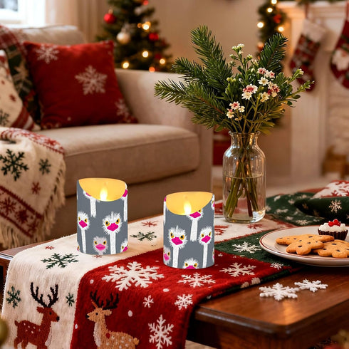 decor gift 2/4/6/8H Indoor Decor Fake Candles with Timer Funny Paradise Emu Head Gray Remote Control Candles