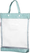 PATIKIL Green Nylon Document Bag with Handle, Transparent Handbag for Office Business