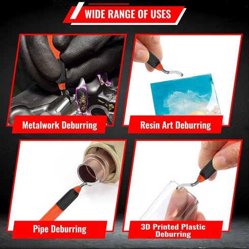 AFA Tooling - Deburring Tool with High Speed Steel Blade for Metal, Resin, PVC Pipes, Copper, Plastic, 3D Printed Edges