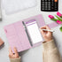 Soul Mama Budget Binder with Cash Envelopes, Holographic Prism Money Organizer, A6 Binder with Rose Gold Stickers