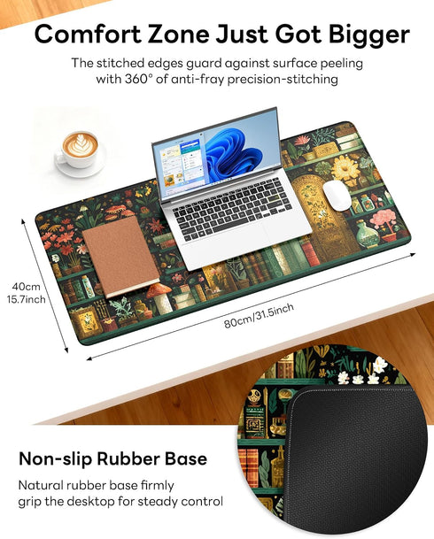 Velluxion 31.5x15.7'' XL Gaming Mouse Pad, Large Desk Mat with Anti-Slip Rubber Base & Stitched Edges for Gaming