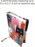 Fabric Novel Book Sleeve for Adults, Cute Cats Pattern, Washable Protector, Padded Case 5.5 x 8.2 x 1.6