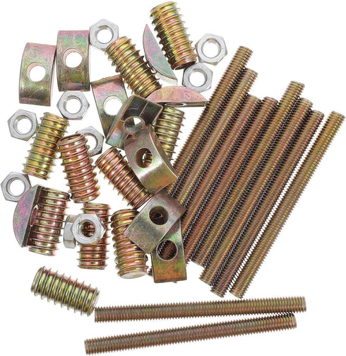 TEHAUX 10 Sets of 80mm Panel Furniture Wardrobe Connector, Fastener Bolts, Nuts, Hardware Kit