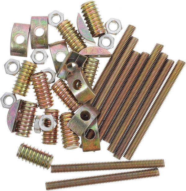TEHAUX 10 Sets of 80mm Panel Furniture Wardrobe Connector, Fastener Bolts, Nuts, Hardware Kit