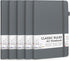 feela 5 Pack Journal Notebook, Bulk for School, Classic Ruled Lined Journals with Pen Holder, A5, Gray