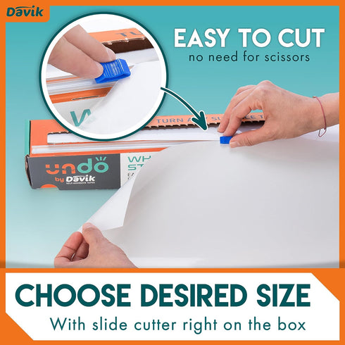 Davik Multi-Purpose Whiteboard Sticker, Customizable Peel and Stick Dry Erase Board for Wall Art