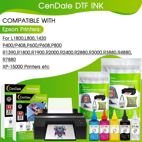 Premium DTF White Ink for PET Film, Refill DTF Transfer Ink for Epson ET-8550, Heat Transfer Printing (500ml)