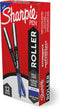SHARPIE Rollerball Pen, Arrow Point (0.7mm) for Bold Lines, Blue Ink, 12 Count