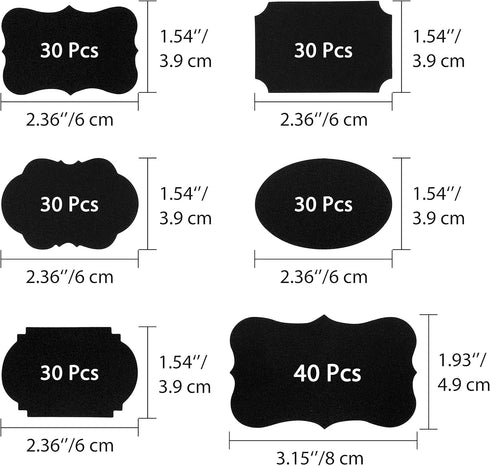 Wisdompro Chalkboard Labels - 190 Pcs Waterproof, Reusable & Removable Stickers for Storage Bins and Containers