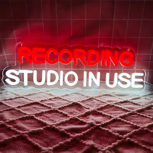 YJHSPYSJNH Recording Studio in Use Neon Sign,Recording in Progress Neon Light for Recording
