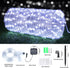 2 Pack 132ft 400LED 8 Solar Rope Lights, Total Solar String Lights, Modes Waterproof Solar Powered Outdoor Light