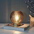 LUSHARBOR Battery Operated Lamp with Timer, Small Glass Table Lamp, Decorative Cordless Battery Powered Bedside Lamps