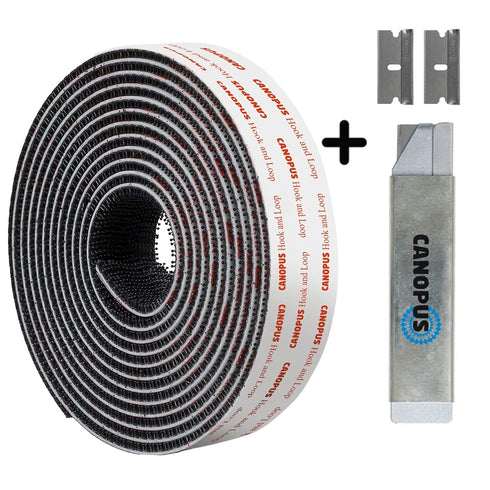CANOPUS Hook and Loop Reclosable Fastener - SJ3550 250 Black Lock Tape for Crafts, 1 in x 6 ft
