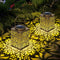 2 Pack Bronze Solar Lanterns - Waterproof Metal Hanging Solar Lights Outdoor