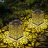 2 Pack Bronze Solar Lanterns - Waterproof Metal Hanging Solar Lights Outdoor