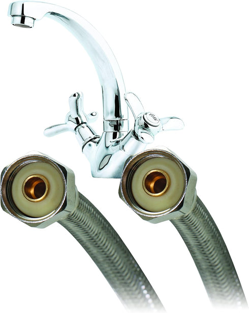 Fluidmaster B4F30 Faucet Connector, Braided Stainless Steel - 1/2 F.I.P. Thread x 1/2 F.I.P. Thread, 30-Inch