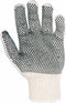 Custom Leathercraft 2005 Knit Gloves with PVC Dots,White/Black