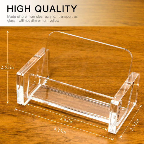 Padike Acrylic Business Card Holder, Clear Business Card Stand for Desk Display