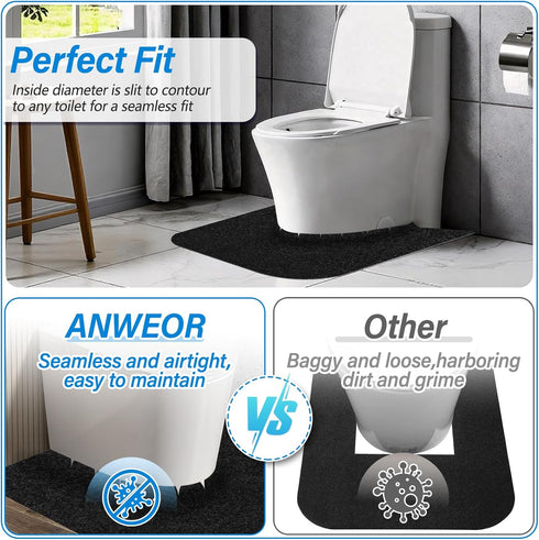 4 Pack Toilet Mats,Upgrade Toilet Floor Protector from Urine,Toilet Rugs U Shaped Washable,Toilet Mats