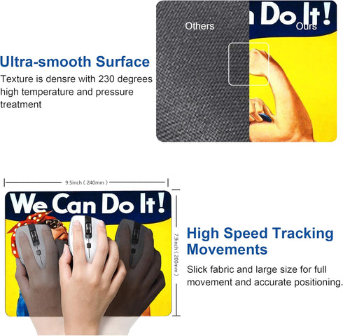 Inspirational Mouse Pad, Small Non-Slip Rubber Mousepad for Wireless Mouse with Personalized Custom Design We Can Do It
