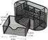 Black Mesh Desk Organizer, 9 Compartments with Drawer, Multifunctional Office Supplies Caddy for Desk Organization