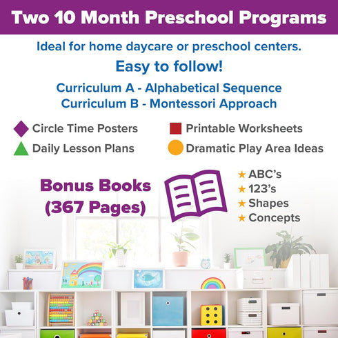 The Ultimate Preschool Curriculum Kit on CD - Printable Workbooks, Lesson Plans for Ages 3-5
