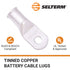 SELTERM 10pcs 1/0 AWG Tinned Copper Wire Lugs, Heavy Duty Battery Cable Ends, UL Marine Grade Connectors