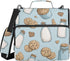 Fisyme Milk Bottle Cookies Cute Zipper Binder 3 Ring with Zipper and Shoulder