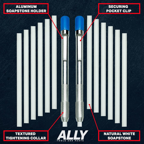 ALLY Tools Two Round Soapstone Holder with 14 Quality Round Soapstone Pens for Welders