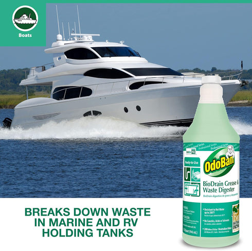 OdoBan Professional Cleaning Ready-to-Use BioDrain Grease and Waste Digester, Set of 2 Bottles, 32 Ounces Each