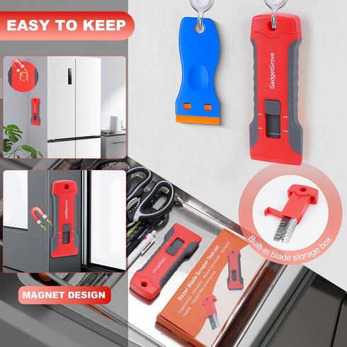 2 Razor Blade Scraper with Pcs Plastic Scraper, Scraper Tool for Cooktop, Oven, Stove, Labels Decal, Plastic Blades