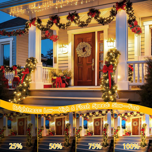 300LED in99ft 12Modes Fairy Lights Twinkle String Light Plug Bendable Silver Copper Wire Firefly Lights, with Timer