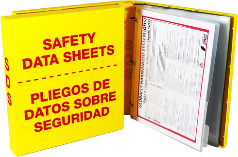 UniKeep SDS Bilingual Case with Metal Binder Rings, 1.5'' Spine, English and Spanish Printing on Cover