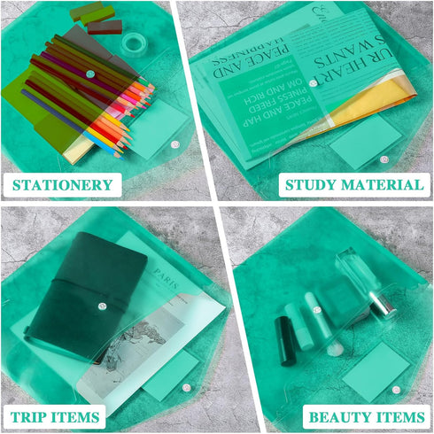Lincia 24 Pcs Plastic Envelopes A4 Size, Poly Envelopes File Folders for Work Document Holder, Office Paper Organizer