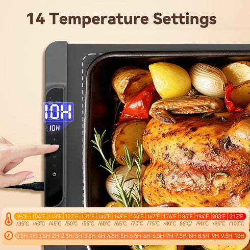 Ieuan 36"x15", 14-Level 10-Hour Warming Mat For Food Extra Large Electric Warming Tray with Temp Timer Adjustable
