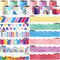 Qilery 12 Rolls 394 ft Classroom Border Sets for Bulletin Board, Scalloped Bulletin Trim for Decoration