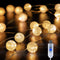 Globe String Lights,10FT 30 LED Decorative Christmas Lights,8 Modes Crystal Crackle Ball