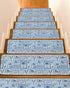 BOHOOSKYLAR Coastal Vacation Stair Treads Blue White Summer Coconut Trees Lobster Plaid Indoor