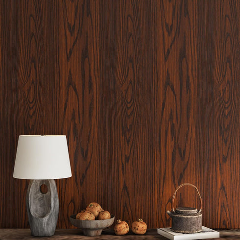 15.7''x354'' Countertops VEELIKE Mahogany Brown Wood Wallpaper Peel and Stick Wood Contact Paper Waterproof Self