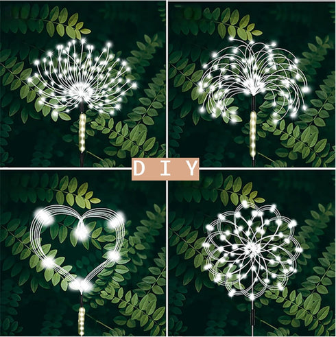 TYASDBA Outdoor,155LED 8 (2Pack) Garden Decor Solar Lights lighting modes pole light Waterproof White Solar Garden