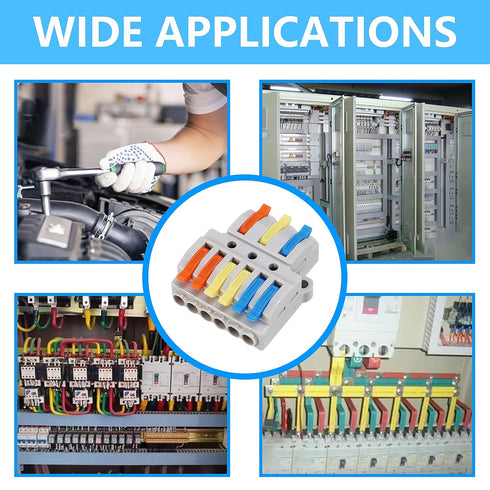 20PCS Lever Wire Connectors, 3 in 6 Out Quick Wire Connectors, Electrical Lever Nuts for AWG 28-12
