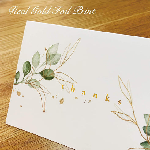 4x6 36-Pack) Gooji Golden Greenery Thank You Cards with Envelopes (Bulk | Wedding Thank You Cards, Bridal Shower Thank