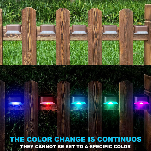DenicMic 16 Pack Solar Deck Lights Outdoor Step Solar Lights Waterproof for Patio Fence Step Yard Stair RGB Color