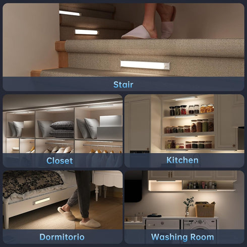 Lighting,5 Pack Indoor,3 Dimmable,Magnetic Closet Counter Under Cabinet Rechargeable Motion Sensor Light Colors Lights